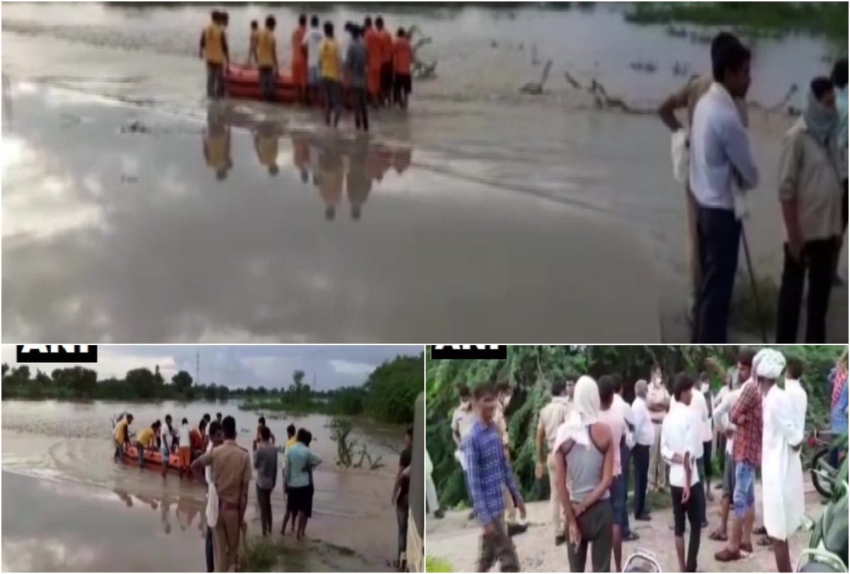 Rajasthan Four people were swept across the bridge due to overflow of river in Tonk, SDRF rescued two persons