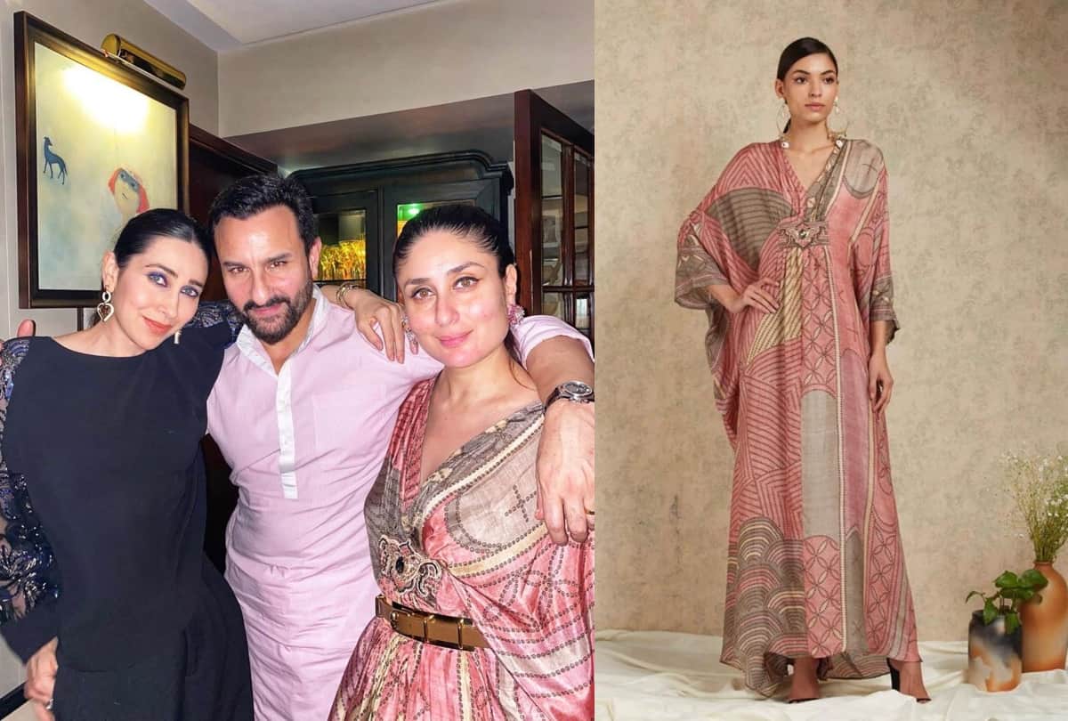 kareena kapoor celebrate saif 50th birthday in pink grey kaftan price can also surprised you