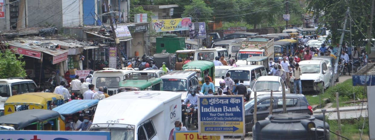 traffic jam in farrukhabad