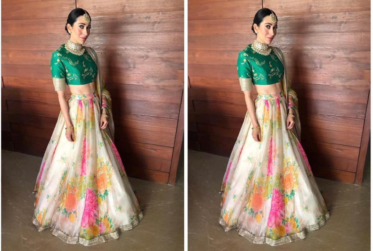 nia sharma wear floral lehenga copied karisma kapoor