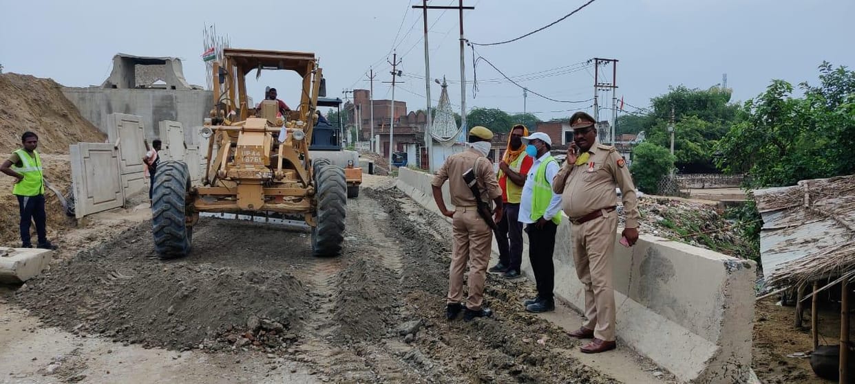 Construction work to get rid of jam