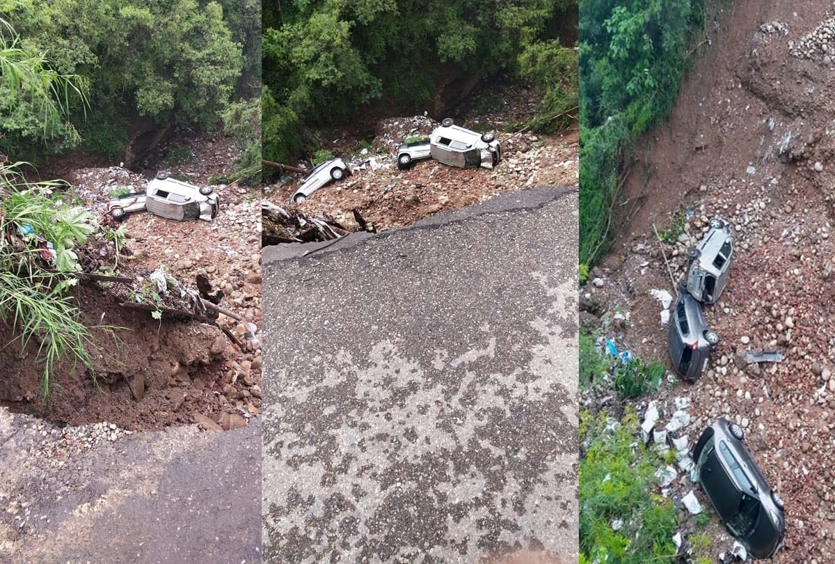 Landslides caused havoc in Jammu after rain, vehicles covered in debris