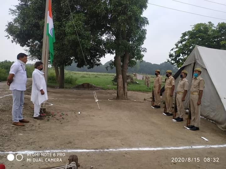 Tricolor hoisted at Pac Camp in Unchagaon