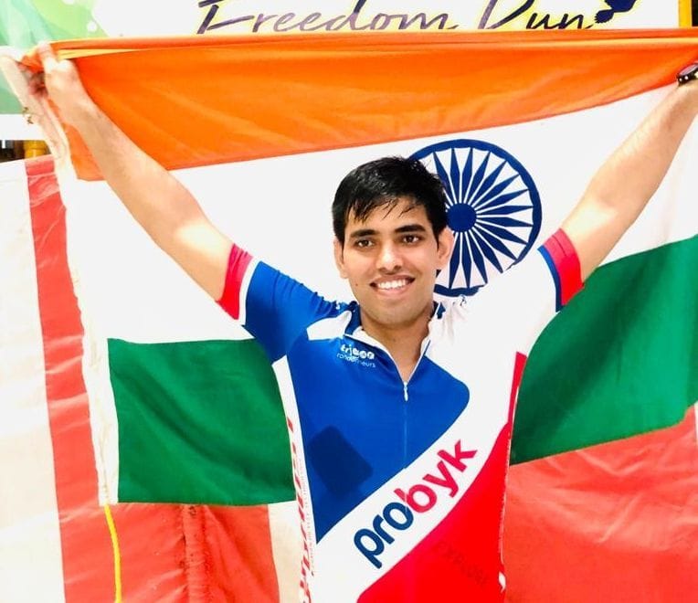vipin runing in rain, got a gold