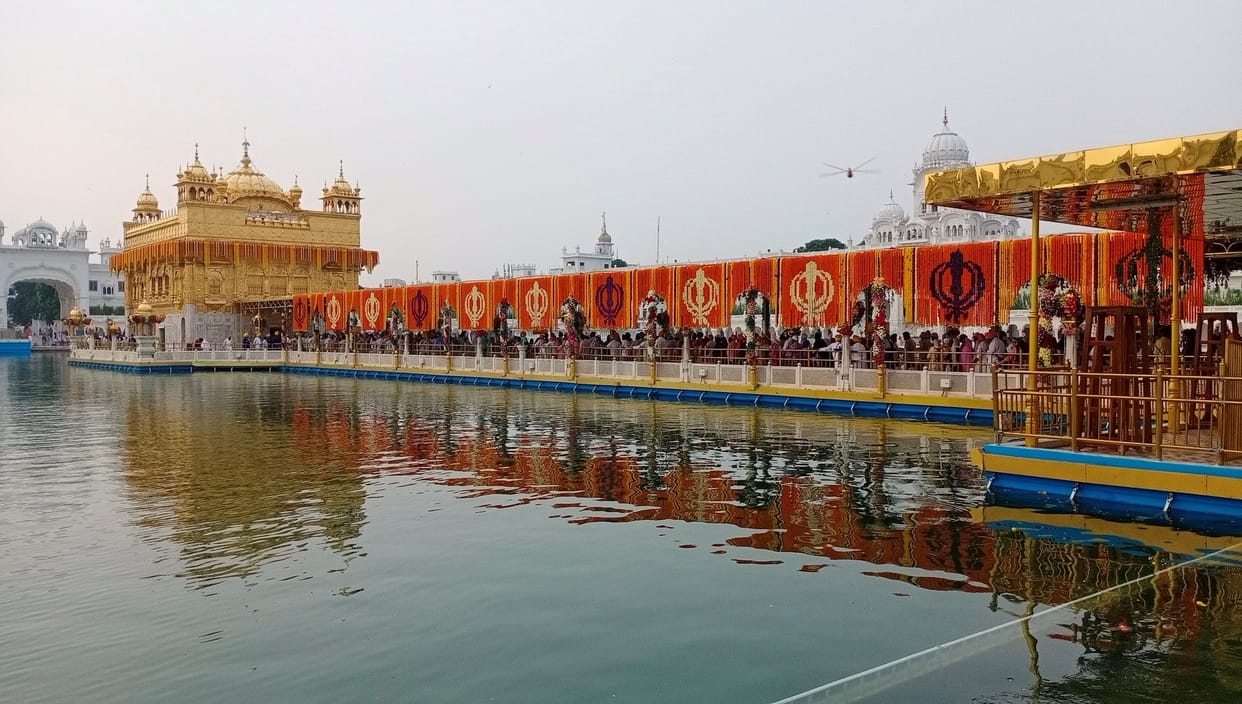 Sri Harmandir Sahib decorated with flowers