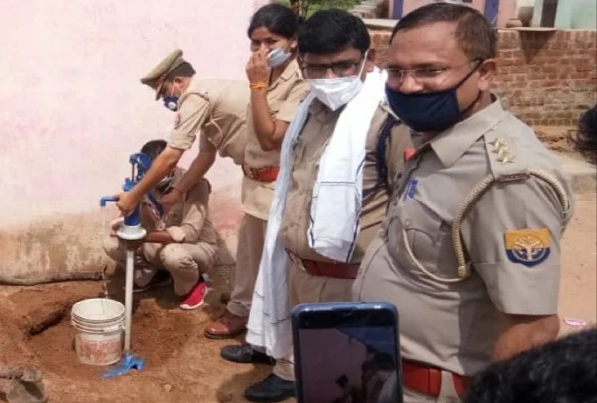 Police raids talbehat village for illegal liquor gets surprised seeing alcohol from handpump