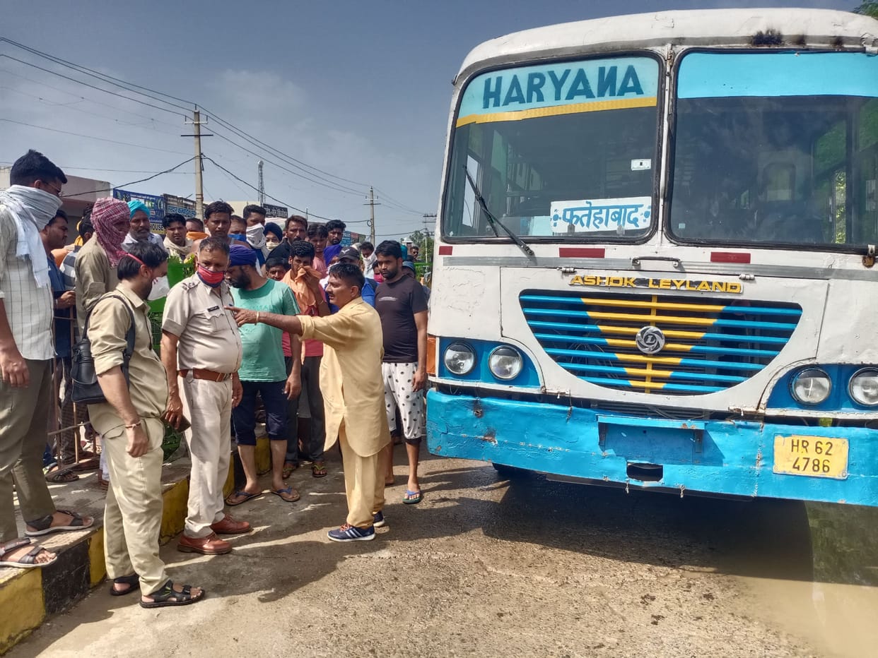 tractor driver beat bus driver for side