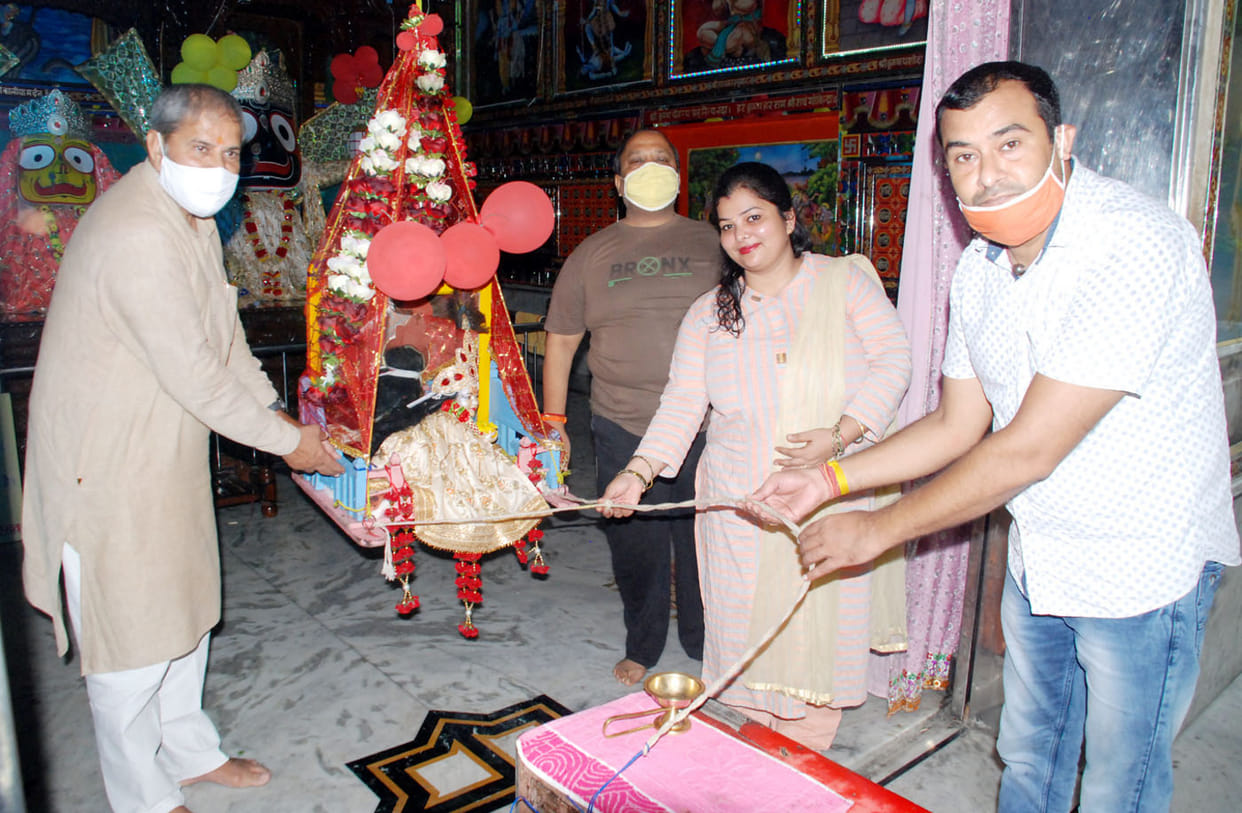 Prasad distributed on Sri Krishna Sixth Festival