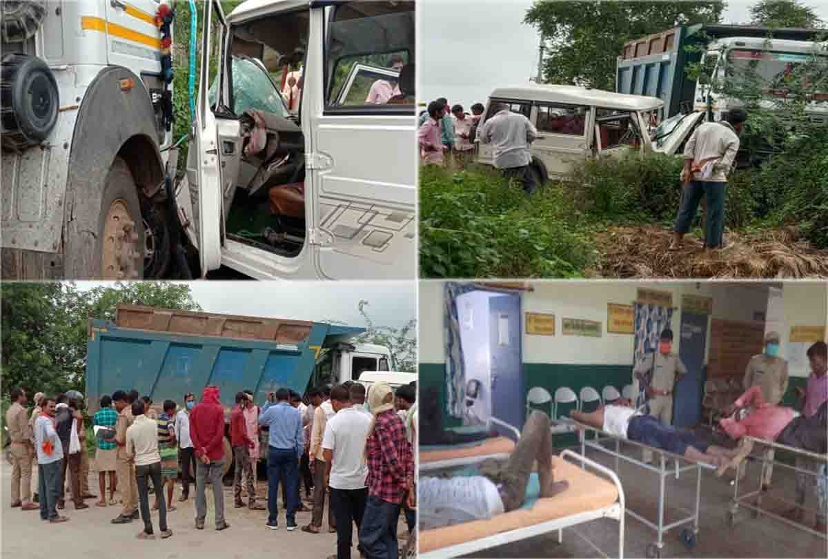road accident in chitrakoot, five people injured