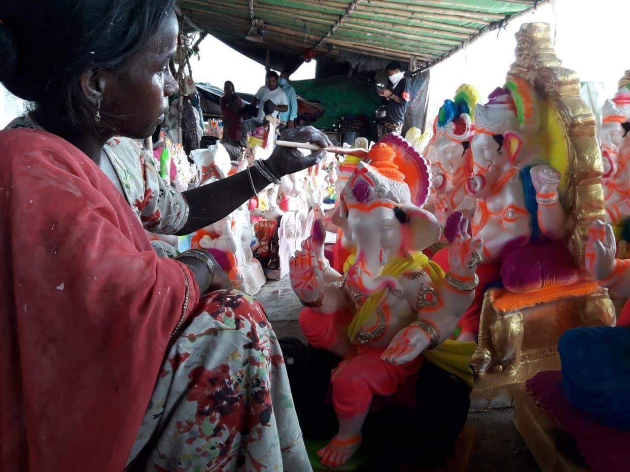 Demand for small Ganesh idols in Corona period
