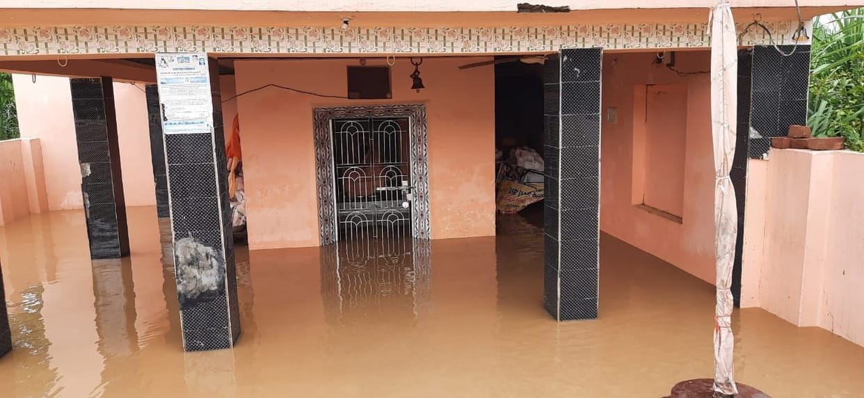 Rain water entered in house in city
