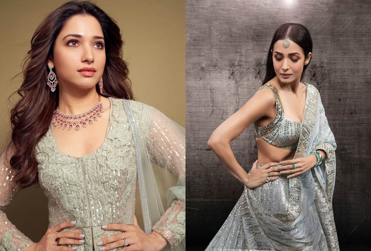 when malaika arora and tamannaah bhatia wore same blue metallic outfit
