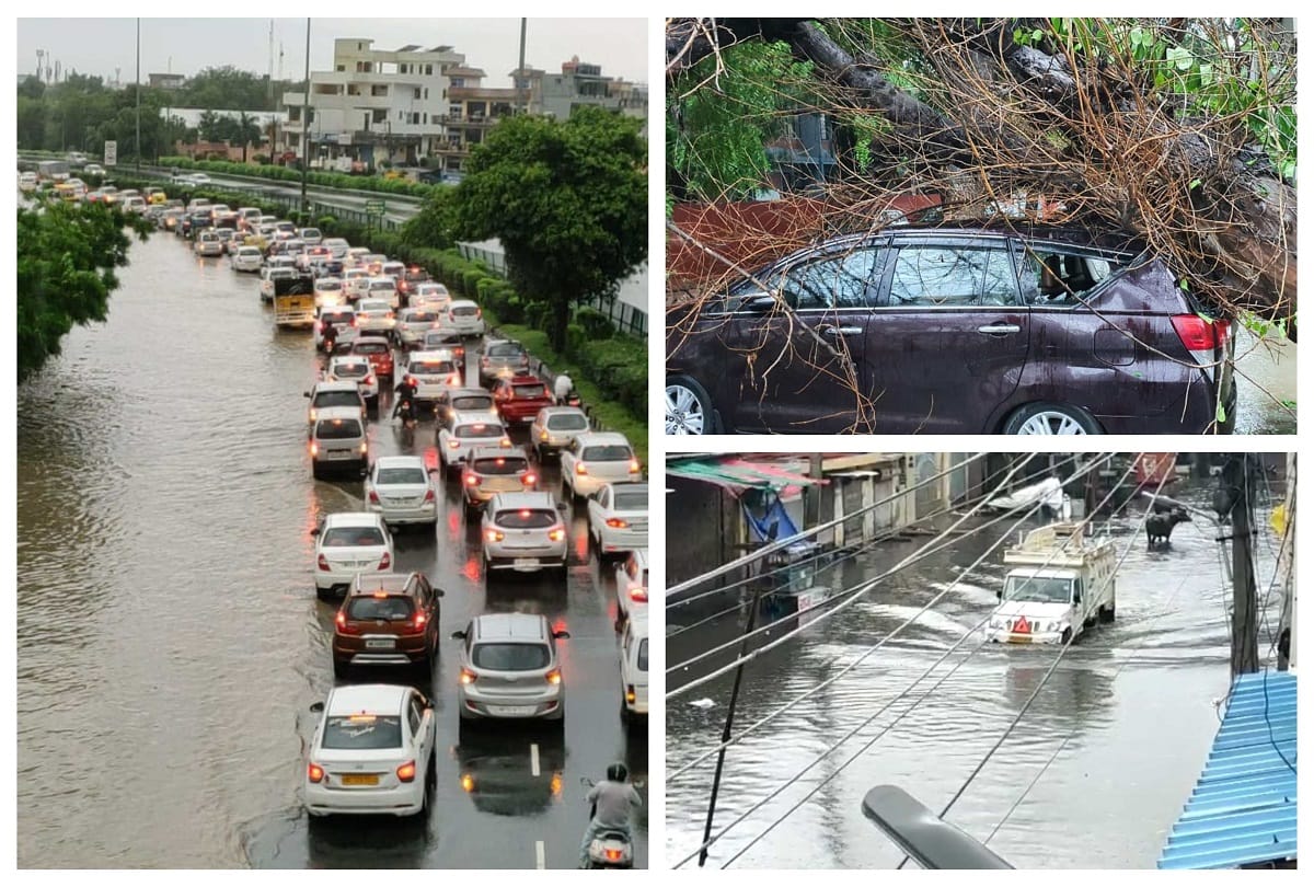 Delhi Ncr Weather update today: heavy rain lashes in parts of delhi noida ghaziabad gurugram faridabad water logging traffic jam