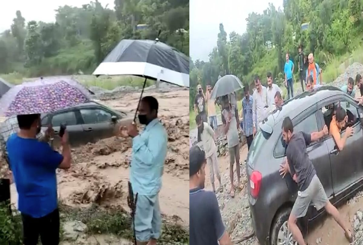 weather update: Car swept away in poanta, four-room house collapsed in Mandi due to heavy rainfall