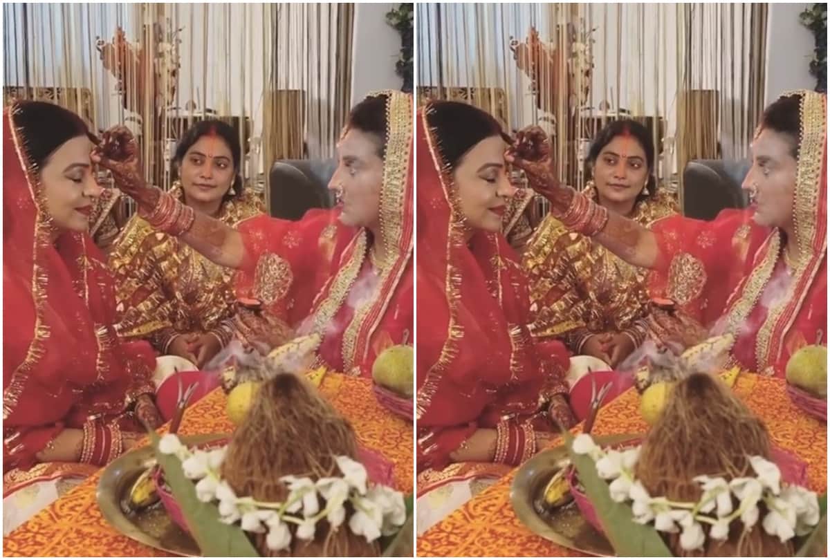 Akshara Singh Wearing Laal Joda And Sindoor Fans Ask Question About her Marriage