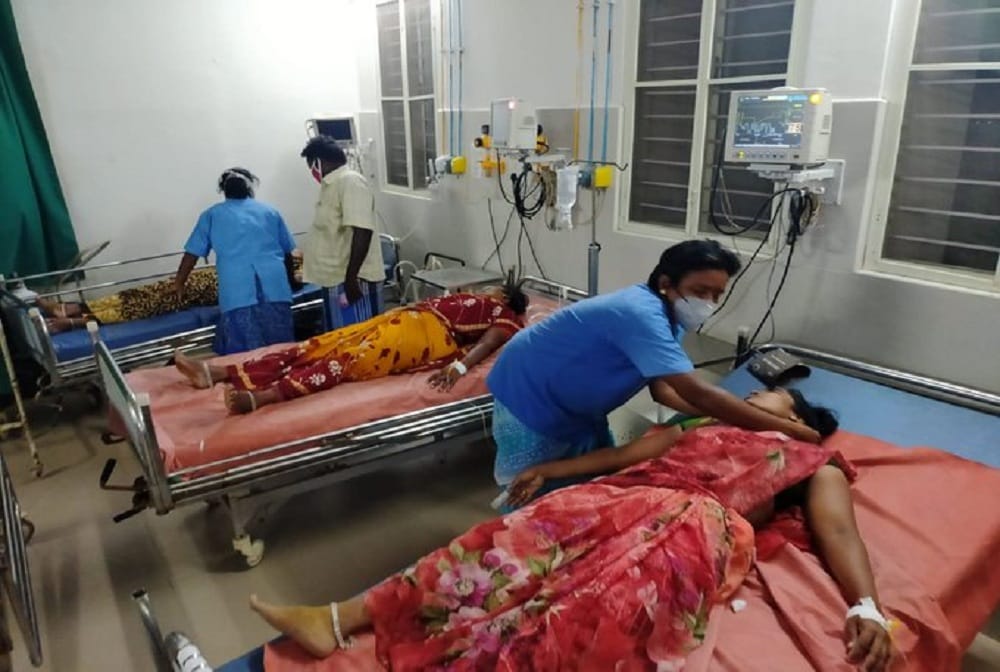 12 persons lost consciousness after ammonia gas leaked at a milk dairy at Bandapalli in Putalapattu Mandal