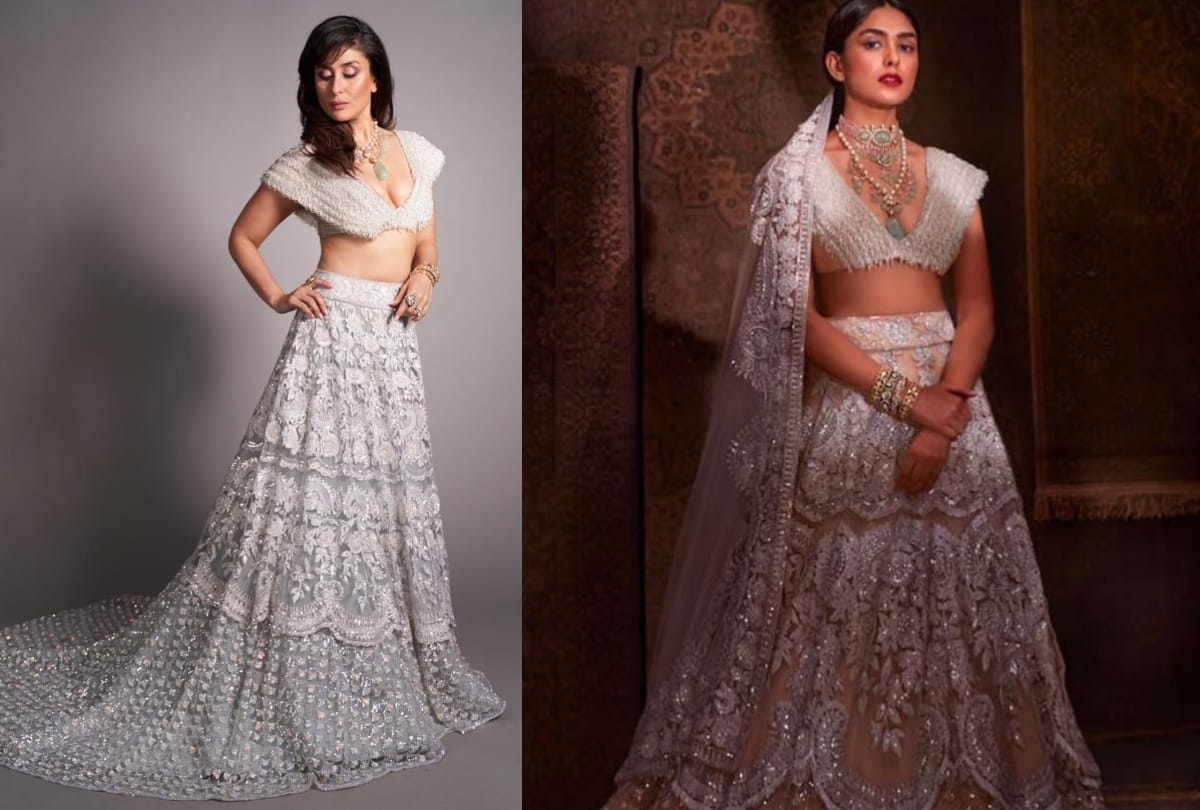 mrunal thakur look ravishing in red banarasi lehenga for latest photoshoot