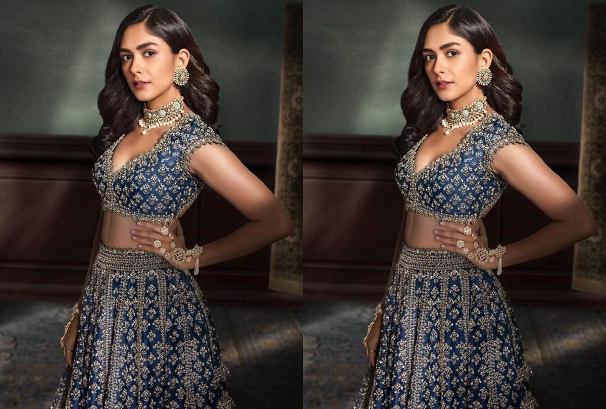 mrunal thakur look ravishing in red banarasi lehenga for latest photoshoot