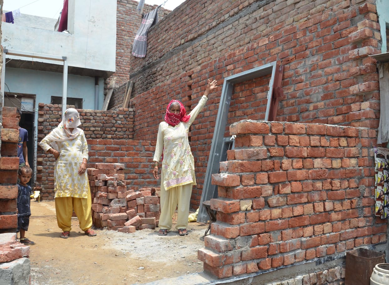 people, house, construction