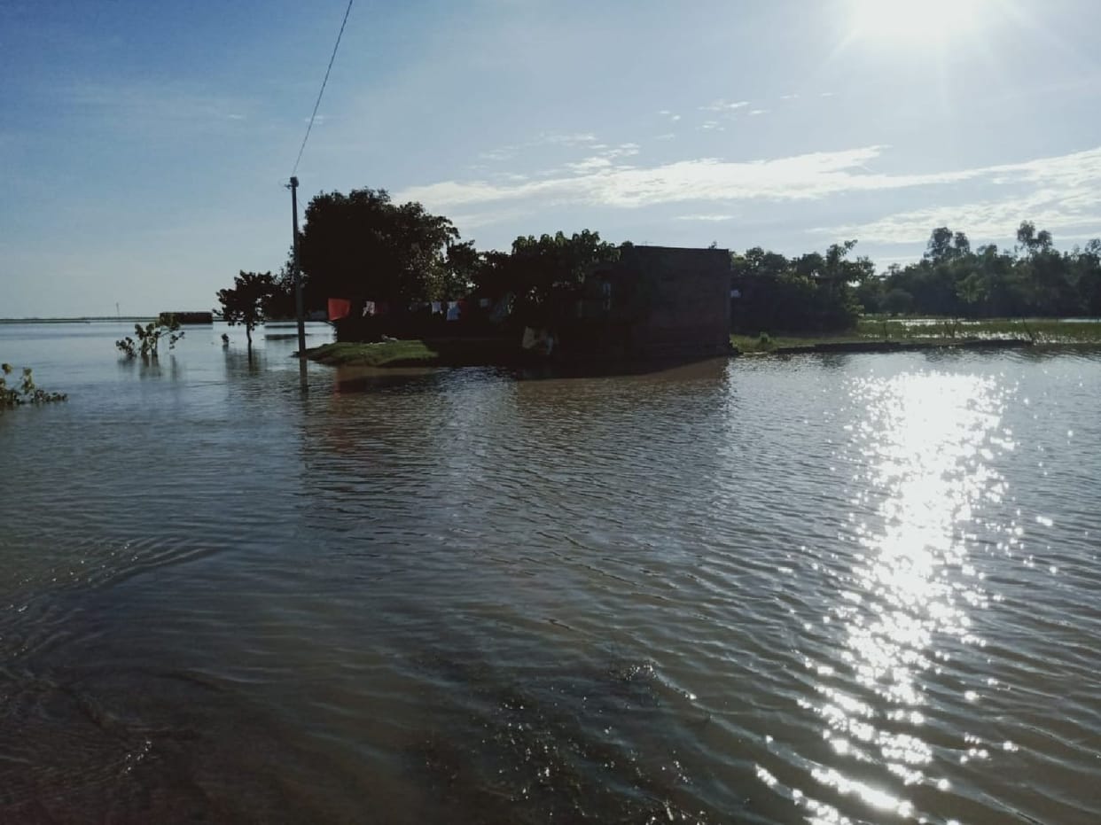 Flood water filled in 82 villages, two people drowned