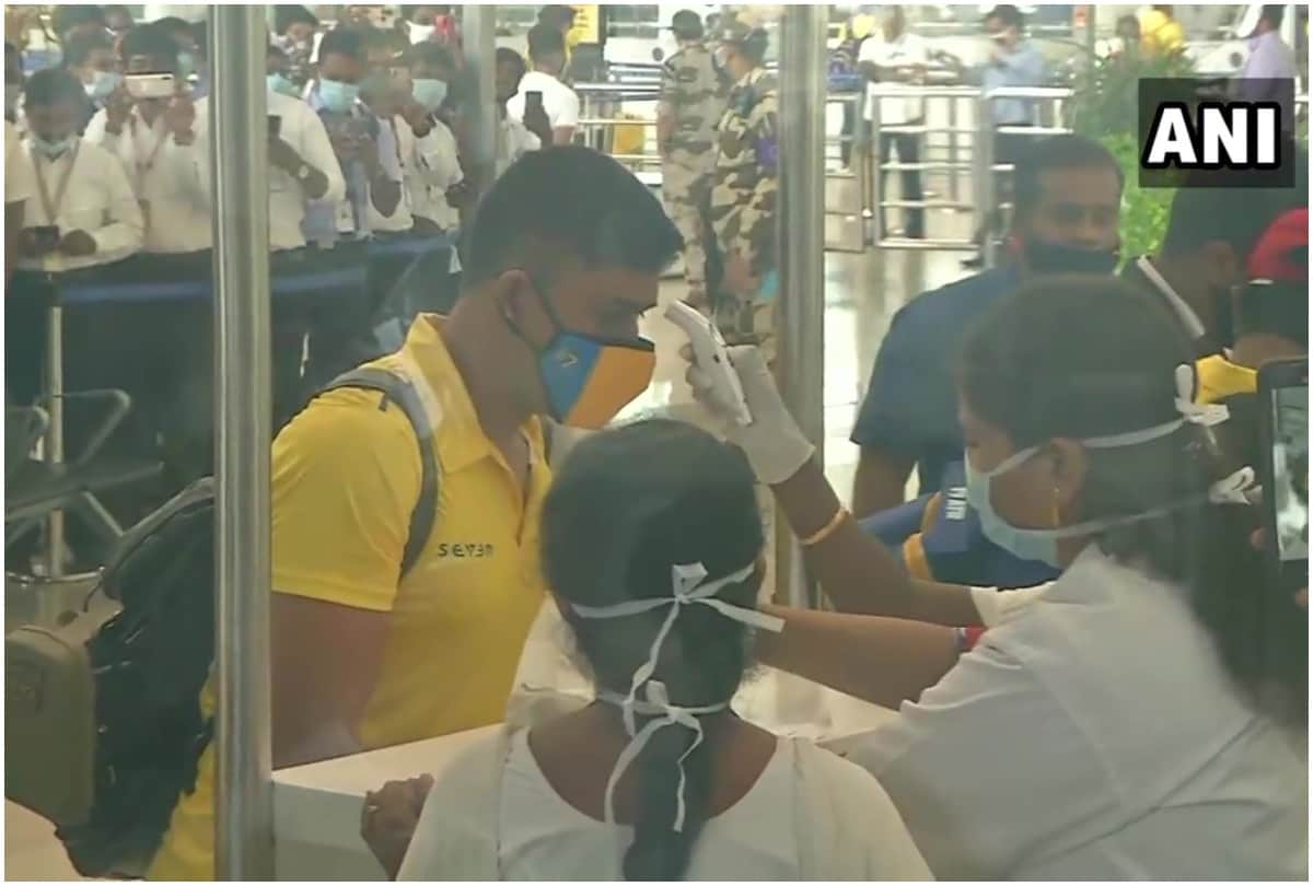 Players of CSK including Dhoni leave for the UAE from Chennai airport for IPL 2020