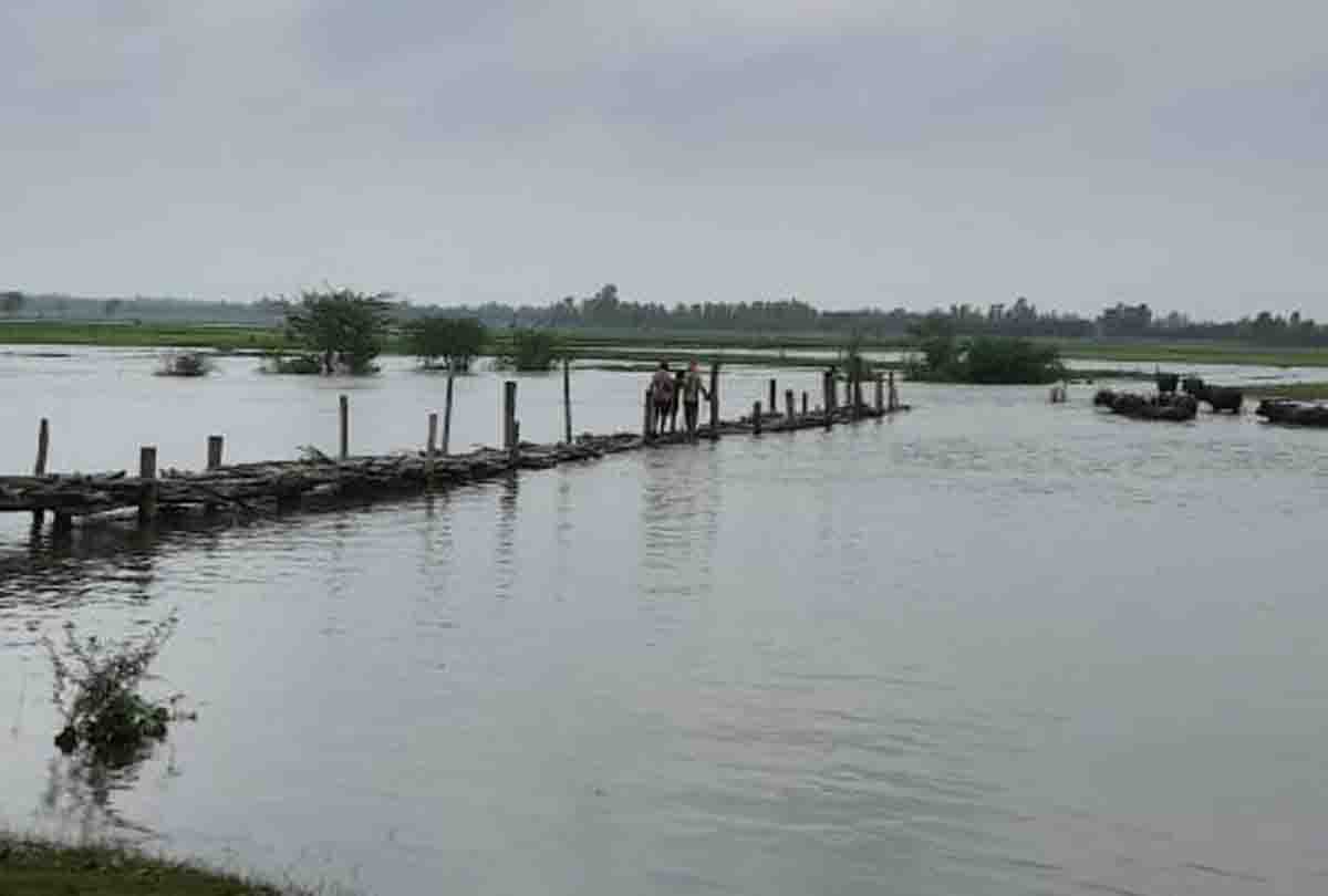 UP: Woman slipped in river after slipping foot on jugaad bridge, died