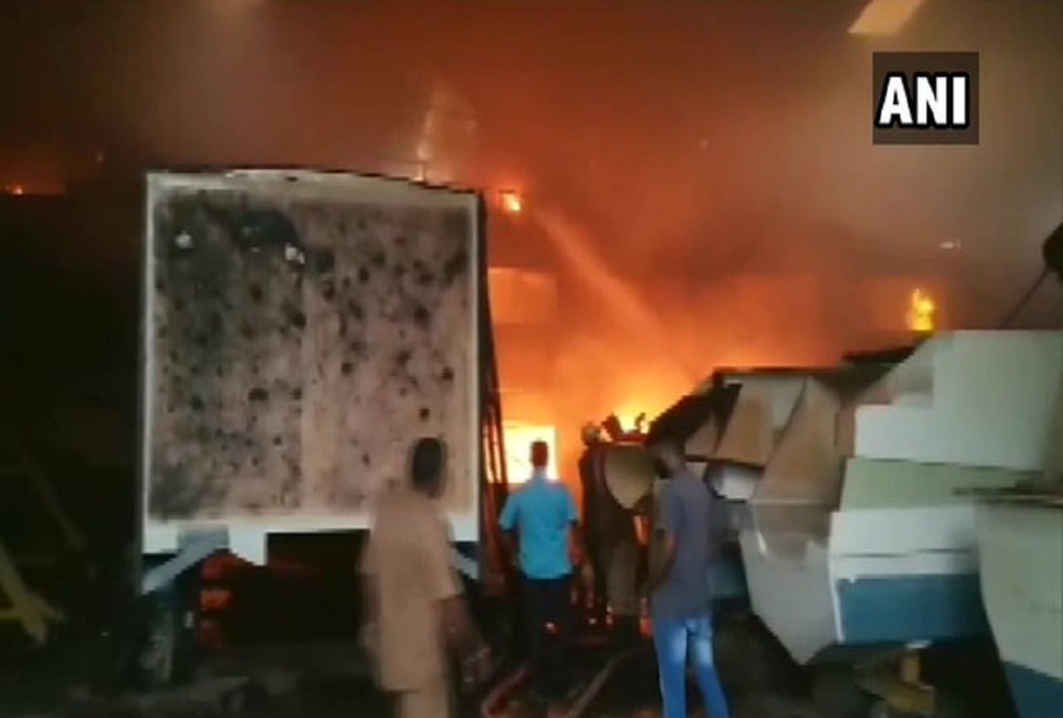 Puducherry Fire broke out at a boat manufacturing factory near Coconut Harbour