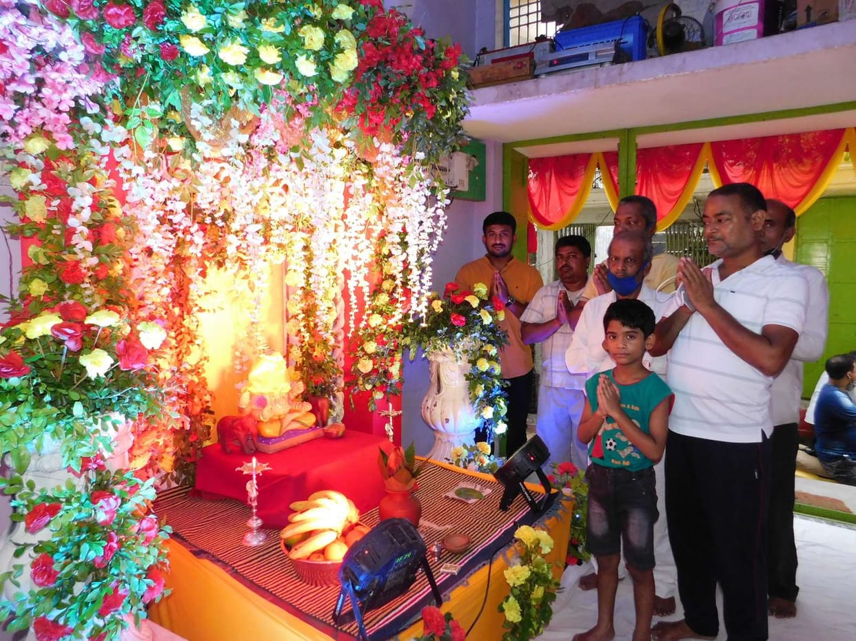 Gajanan worshiped with Ganpati Bappa Morya