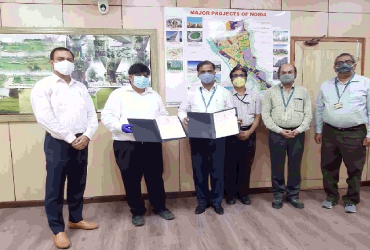 Noida road to be build from plastic waste noida authority and bharat petroleum deal sign