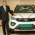 N Chandrasekaran, Chairman, Tata Sons and Tata Motors taking delivery of his New Tata Nexon EV