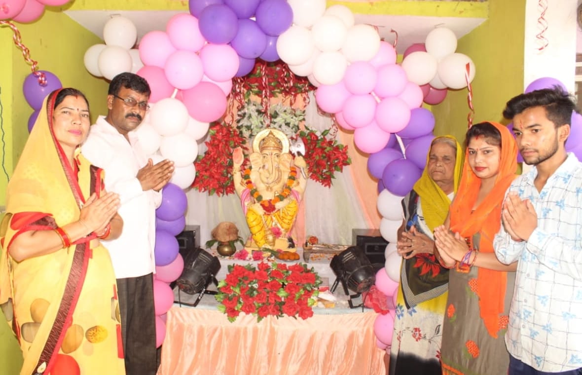 Lord Ganesh's arrival on Ganesh Chaturthi