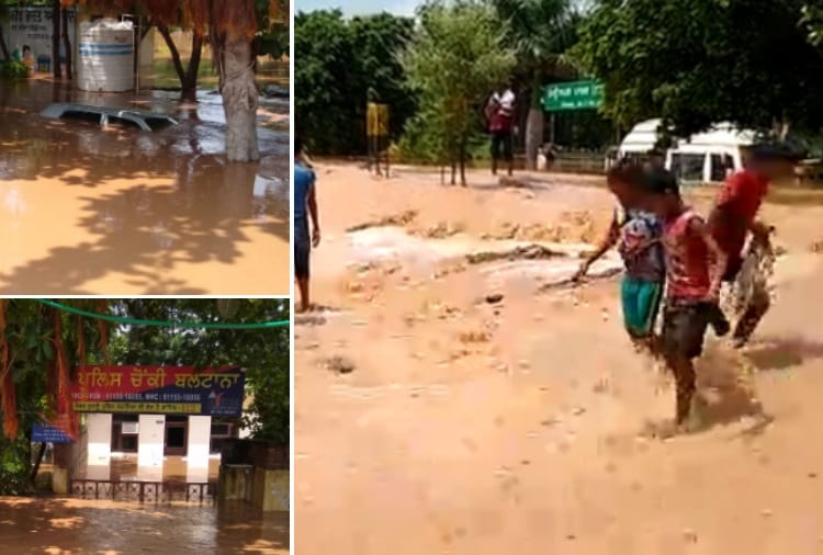Flood gates of sukhna lake opened after heavy rain in chandigarh