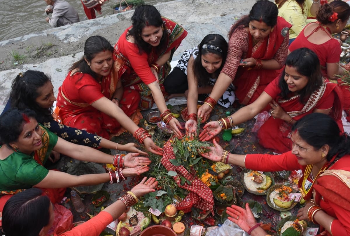 Nepali women celebrated the festival of Rishi Panchami