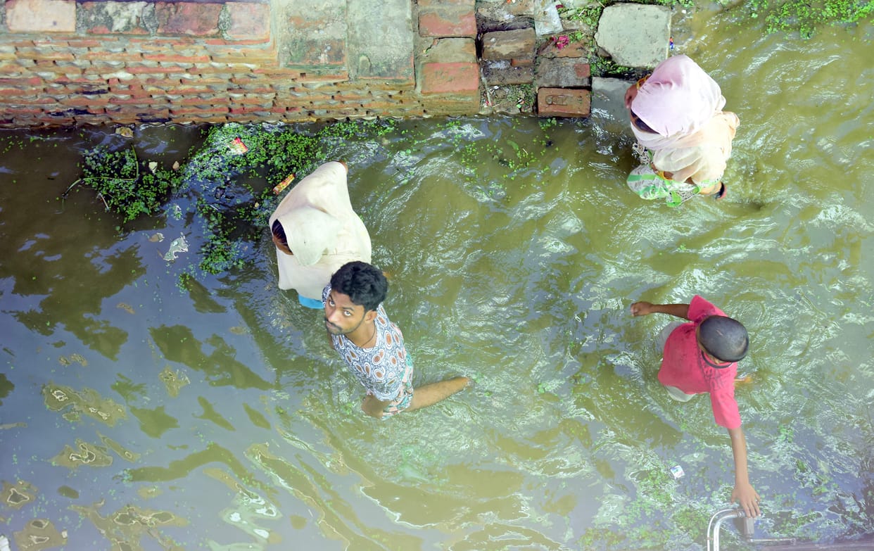water logging in sambhal