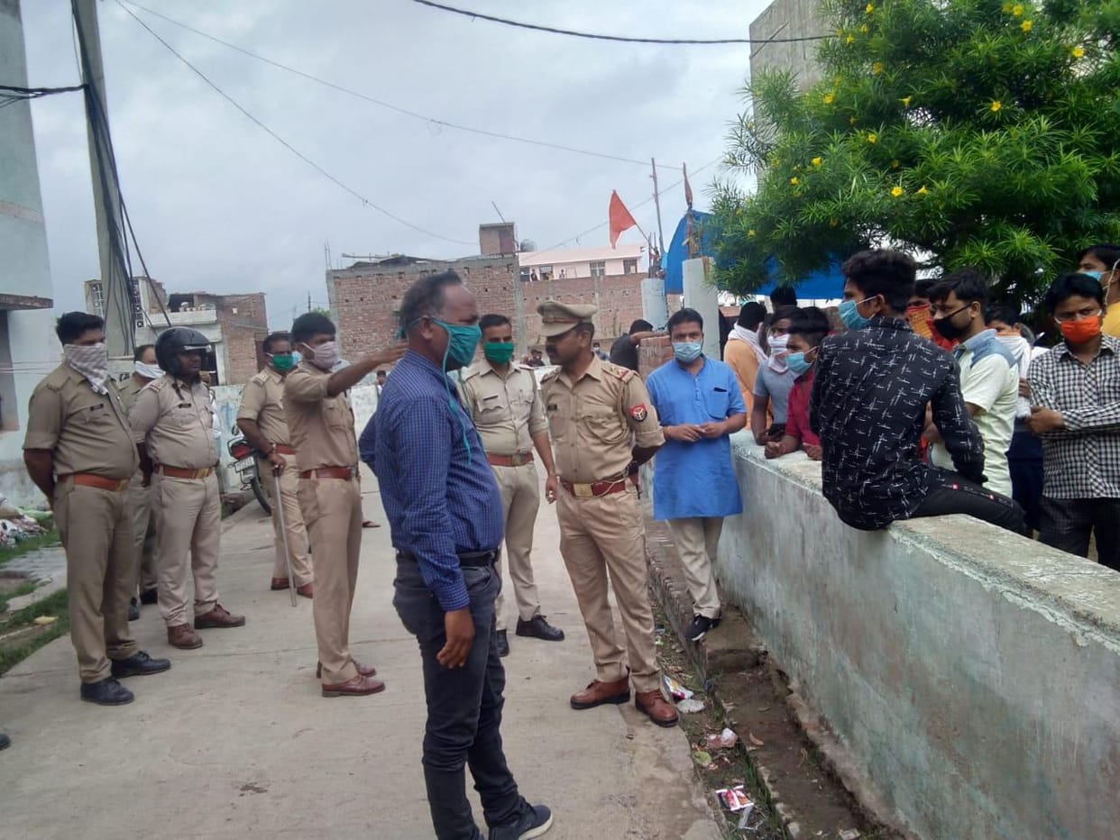 Tension due to sabotage at religious site, force deployed