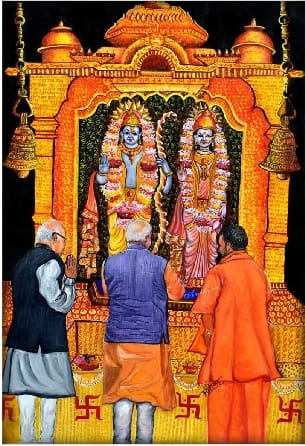 Young artist Anshika Aggarwal created Gajanan on canvas
