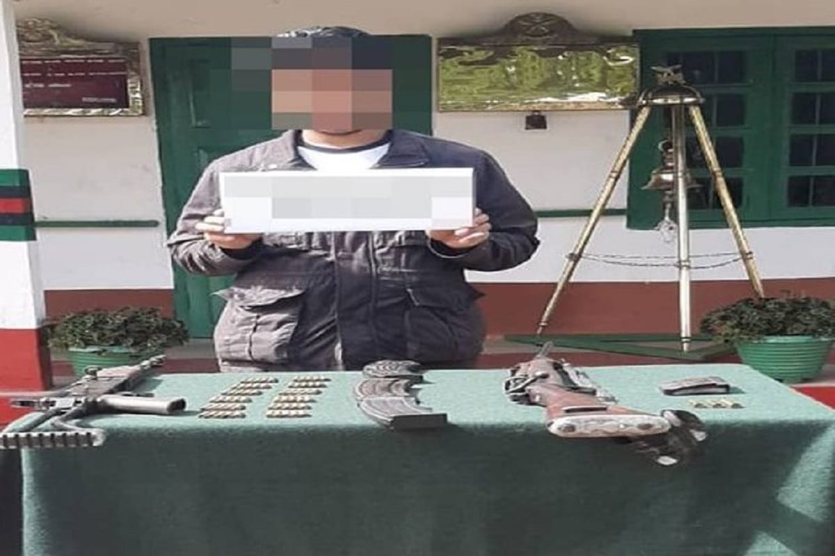 Security forces apprehended an arms dealer in Zunheboto district of Nagaland, recovered one AK-47 Rifle, three magazines
