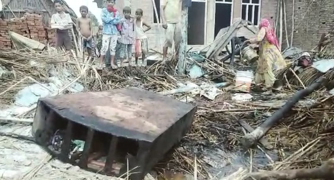 Two huts burnt to ashes due to fire
