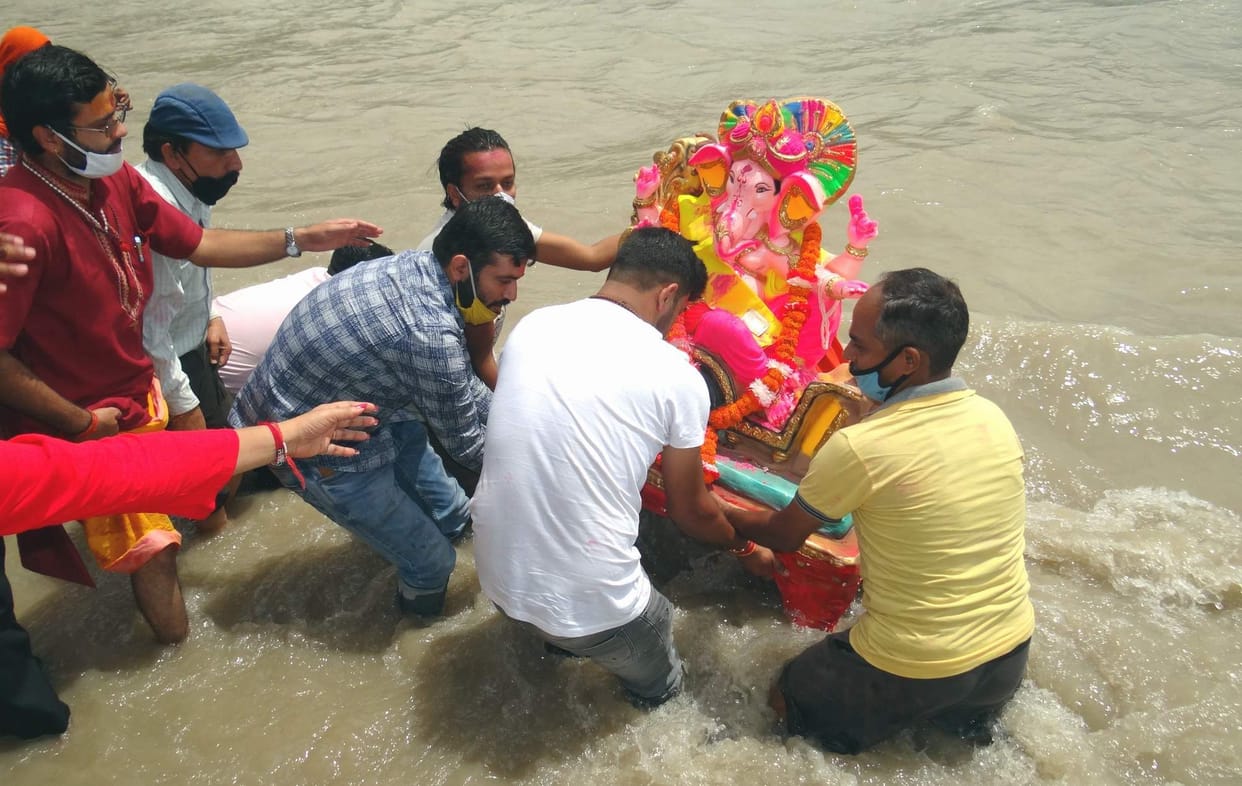 Ganesh idol immersed