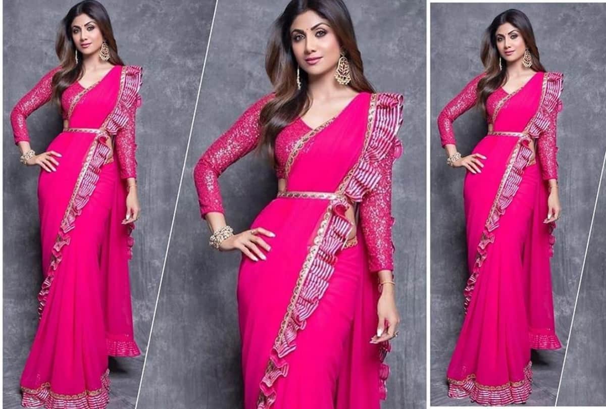 shilpa shetty inspired saree draping style perfect for party look