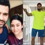 अपनी पत्नी के साथ रोहित और दूसरी ओर सुरेश रैना