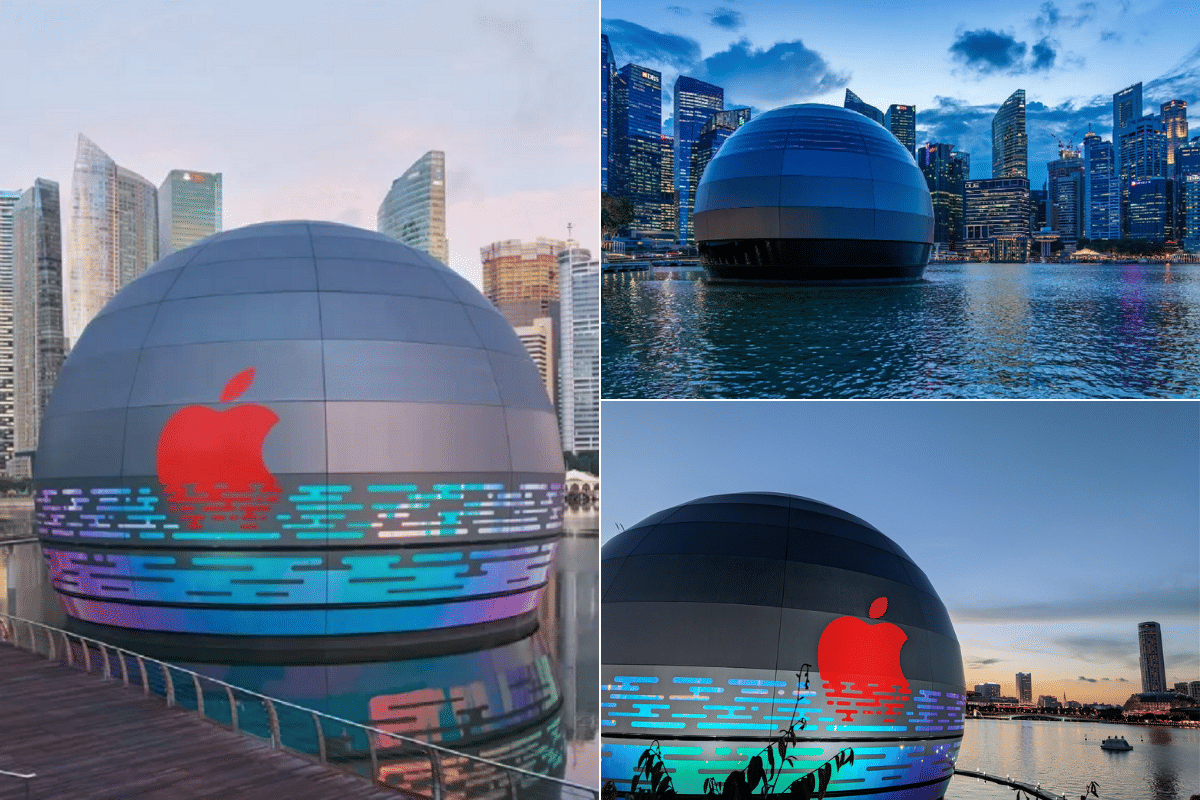 The world's first Apple Store to float on water, built in Singapore.