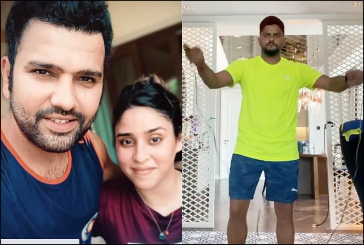 IPL 2020: Rohit Sharma works out with wife Ritika Sajdeh, Suresh Raina also dong exercise in hotel room