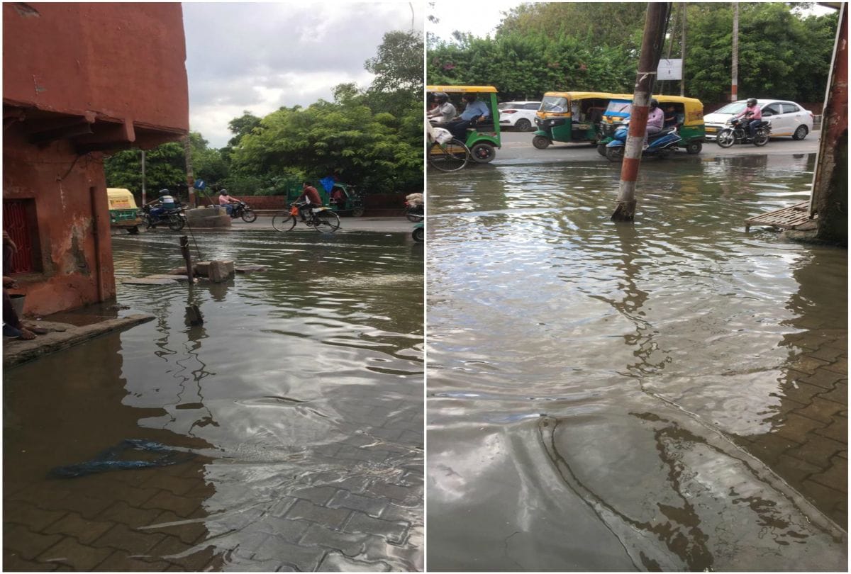 Sewer Flowing On Vip Road Yamuna Kinara