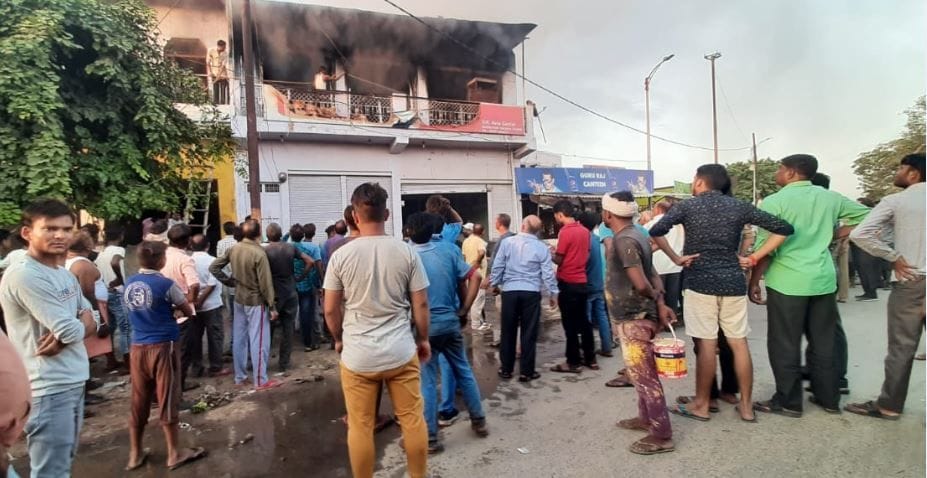 Hathras: loss of millions in bike showroom fire