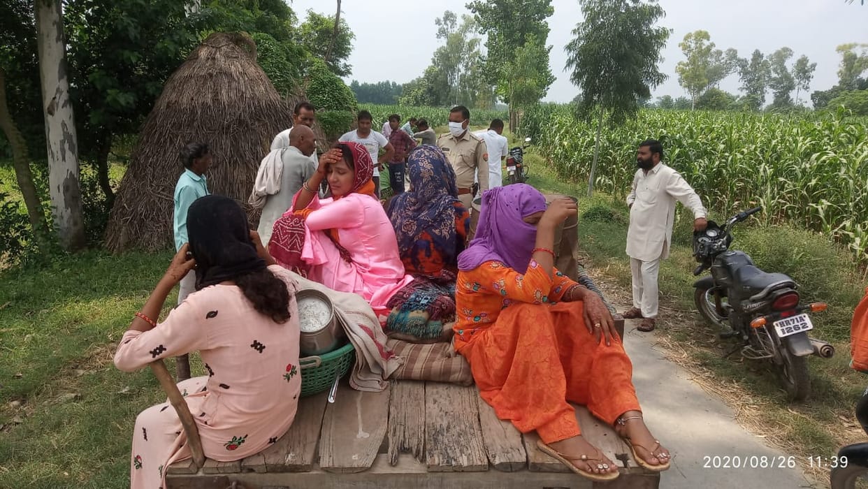 Police and villagers stopped the family leaving the village by explaining