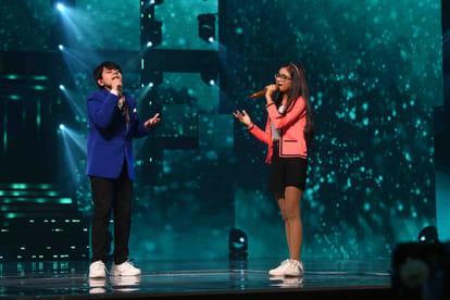Poonam Dhillon in a Sa Re Ga Ma Pa Lil Champs recognises contestant Madhav from a show