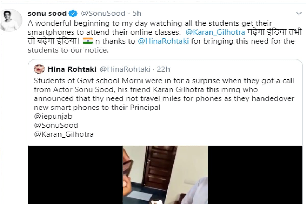 sonu sood sent smartphone