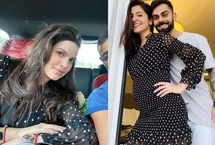 black polka dot dress anushka