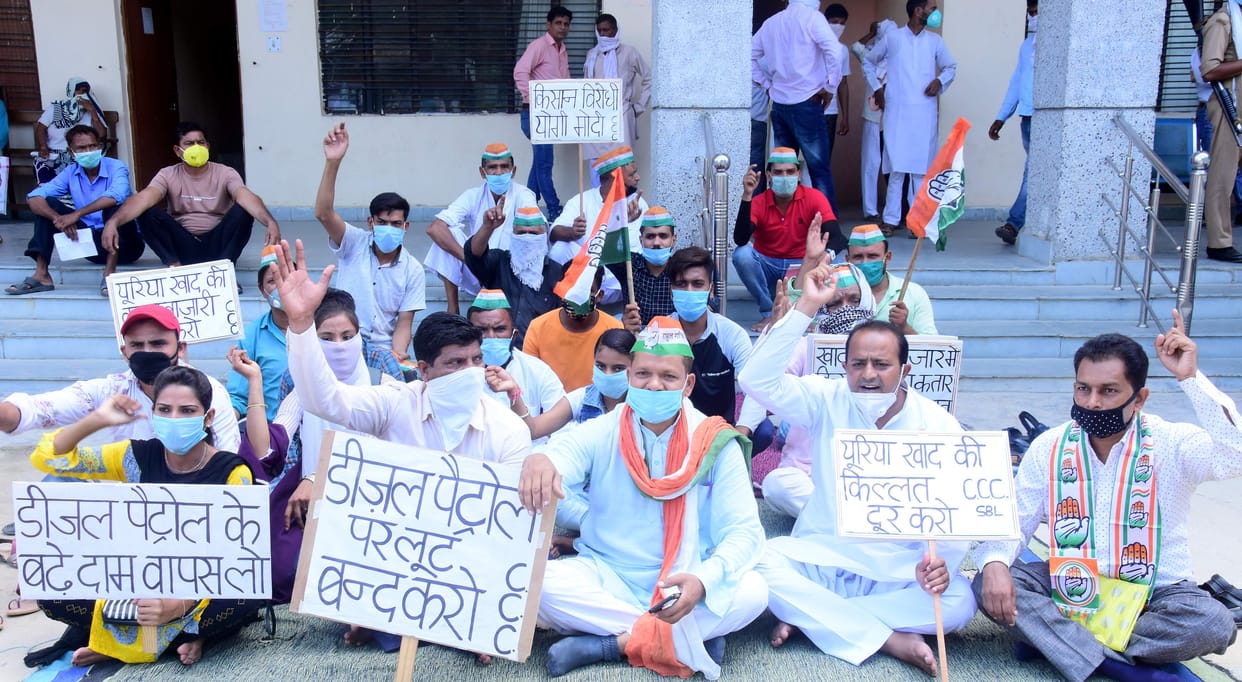 congress protest in sambhal